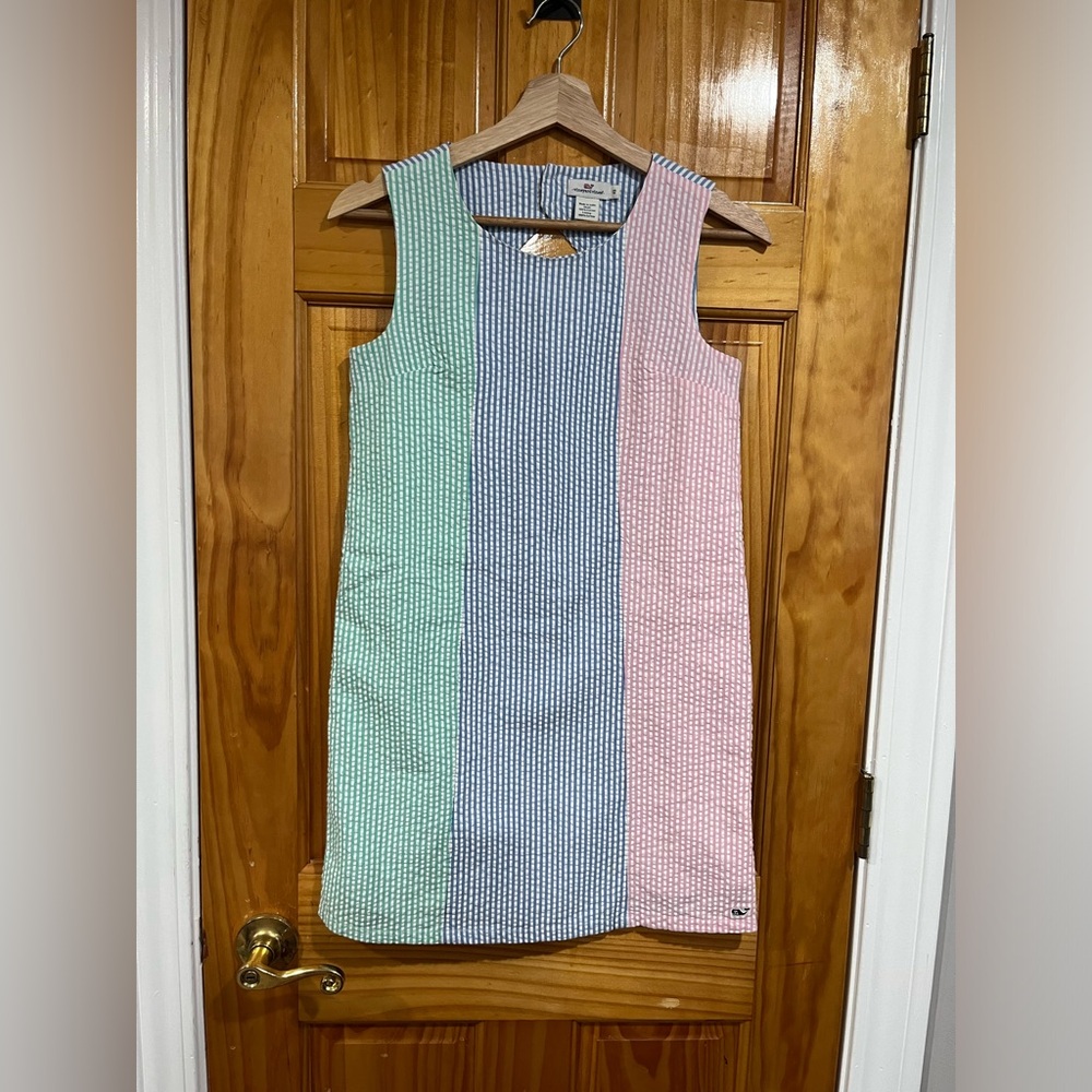 NWOT Vineyard Vines Preppy Colorful Kentucky Derby Seersucker Dress Size 12